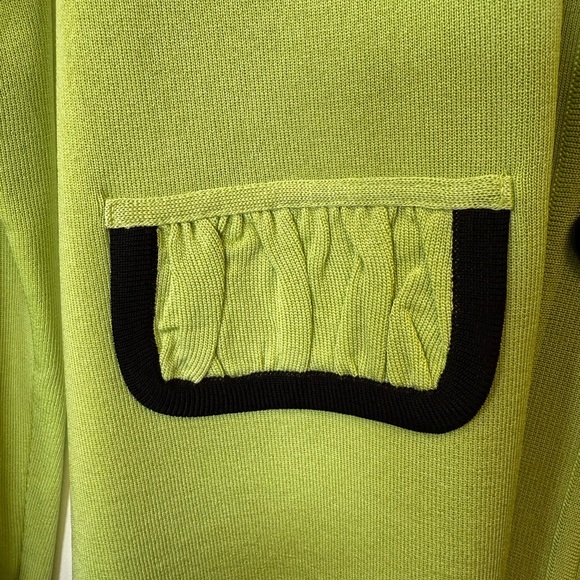 Misook Knit Jacket Bright Green Button Front Tailored Women’s Size Small - Picture 7 of 10